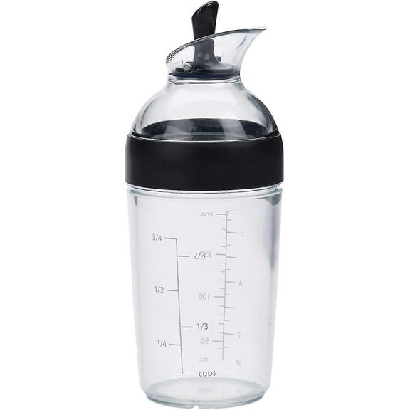 Compact Dressing Shaker - Salad Dressing Shaker - Clear Bottle - Black