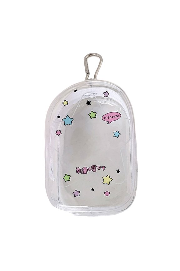 Compact Dustproof Collectible Organizerd Case With Transparent Window Display And Carabiner Keychain For Travel