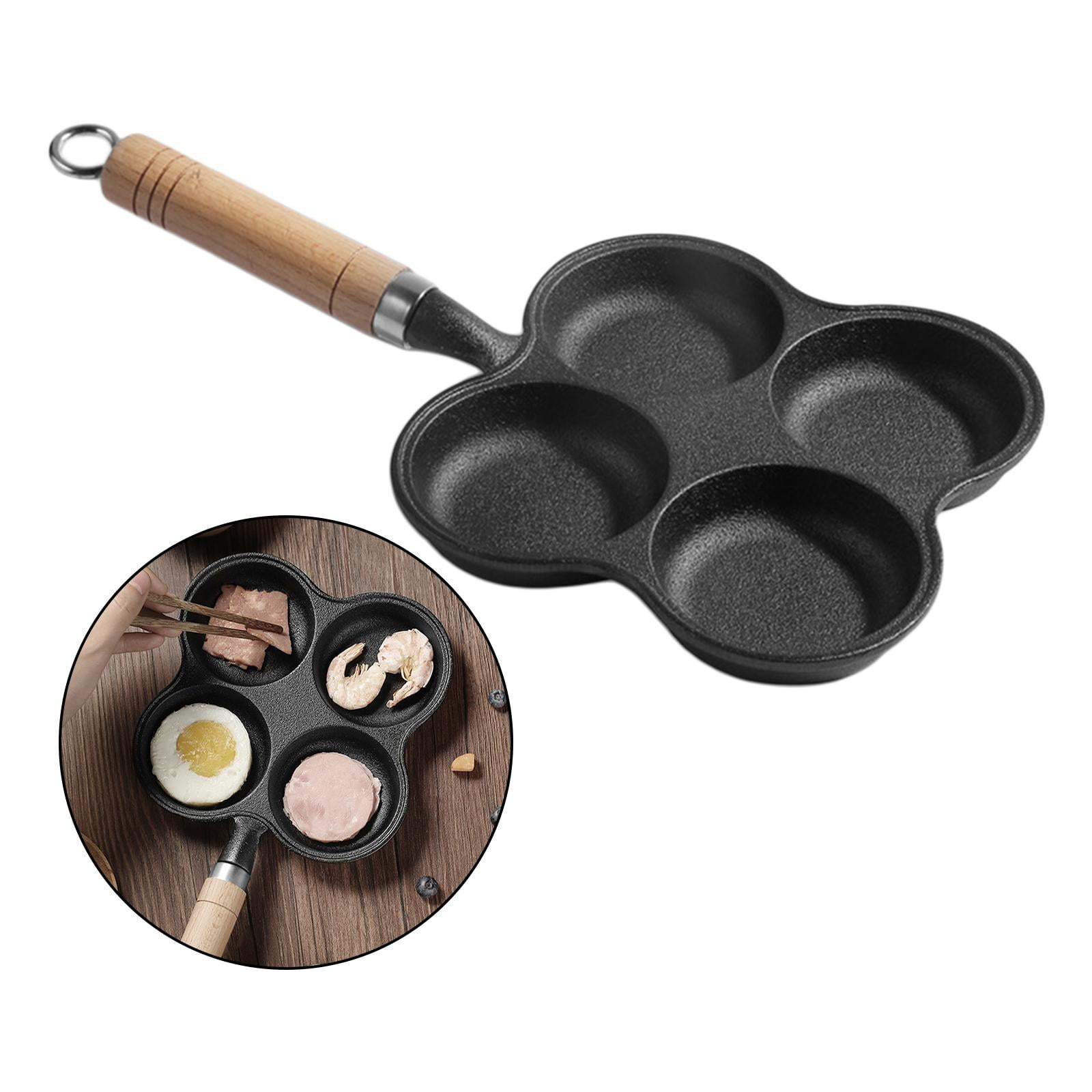 Compact Egg Frying Pan, Egg Cooker Pan, Cast Iron Omelette Pancake Pans, 36x11cm Breakfast Cooking Omelet Burger