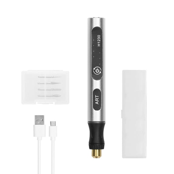 Compact Electric Engraving Pen & Grinding Pen - Nail Art Polishing Machine for Metal Lettering/Carving, USB Rechargeable (3-Speed Adjustable)