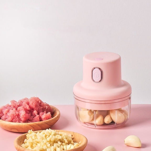 Compact Electric Garlic Pounder, Small Household Meat Grinder, Multi Function Veggie Masher, Easy Clean Mini Blender, Smooth Grinding Gadget, for Seasoning Paste, Fresh Minced Food Making,Z1#Pink
