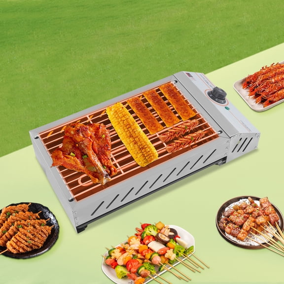 Compact Electric Griller with Adjustable Temperature, 122-572F, Non-Stick Surface, Easy Cleaning, Perfect for Small Spaces & Countertops