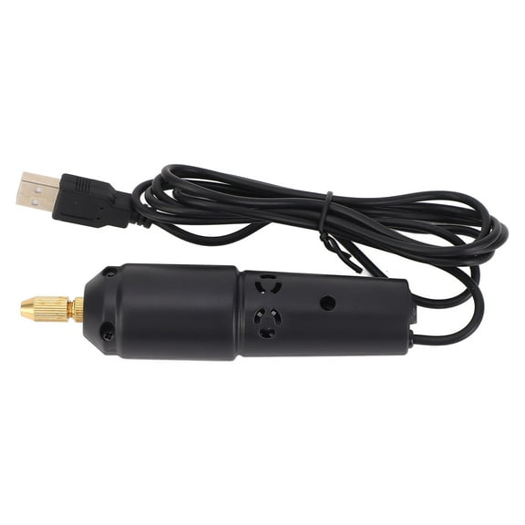 Compact Electric Pin Vise Drill Set, 2A Power, Includes Wrench 10 Precision Drill Bits