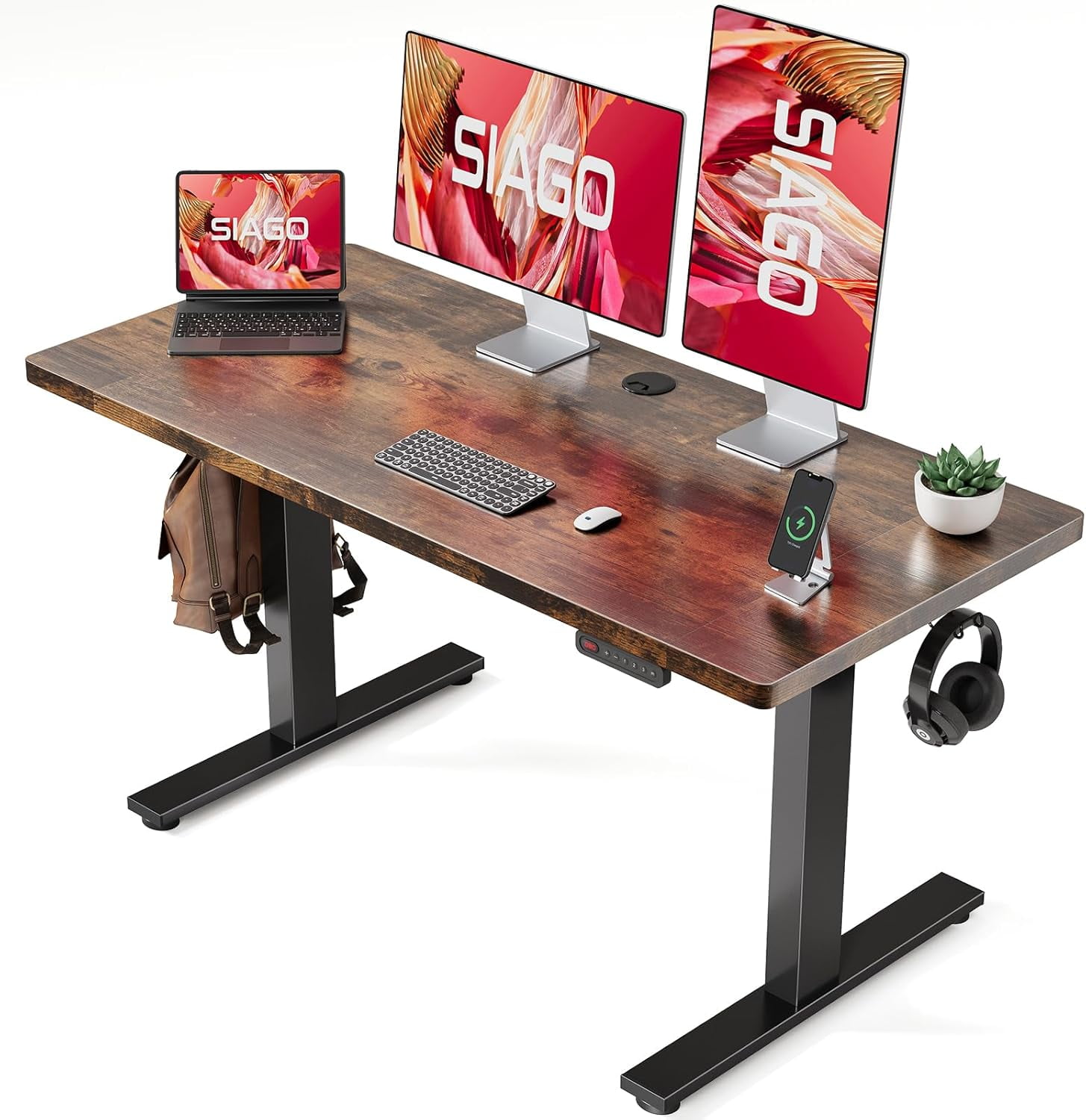 Compact Electric Standing Desk 48 x 24 Inch – Height Adjustable Sit ...