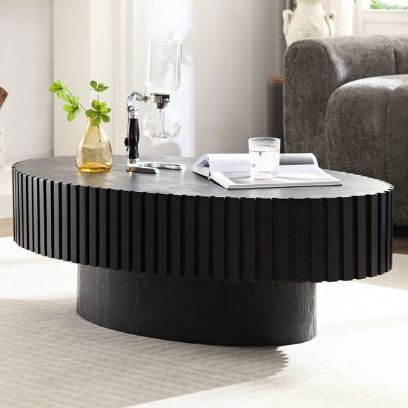 Compact Ellipse Shape 43.7 inches - Durable MDF Legs - Bedroom Snack Display - Complement Design Elements