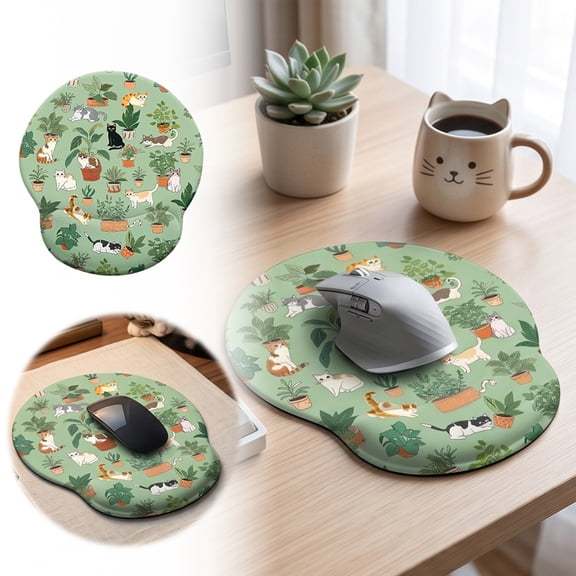 Compact Ergonomic Pad With Wrist Support with non-slip | Anti-Slip extended size for Gaming & Office | Ergonomic Design with gaming surface | Made from for smooth tracking and lasting perfor Green