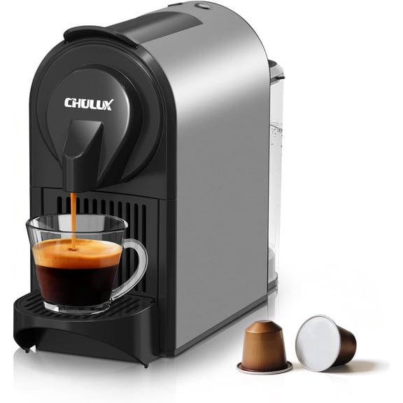Compact Espresso Machine, 20 Bar Single Serve Coffee Maker, Dual Brew Sizes for and Lungo, 1400W Rapid Brewing, Mystic Gray (Upgrade Model)
