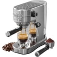 thumbnail image 1 of , Compact Espresso Maker, Stainless Steel Expresso Coffee Machines with Steam Milk Frother & 34oz Removable Water Tank for Home, Cappuccino Machine, Great Gift, 1 of 7