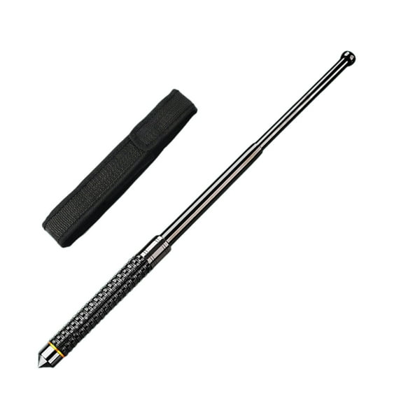 Compact Extendable Retractable Hand Held Pole 25.59 Inch - Portable Hiking & Baseball Bat for Outdoor Adventures Black