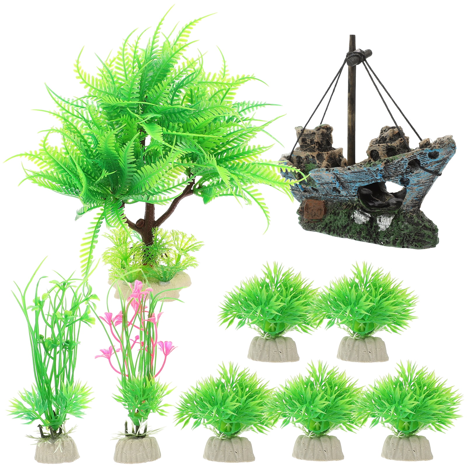 Compact Fake Plant Fish Tank Decorations Plastic Plants Aquarium Décor