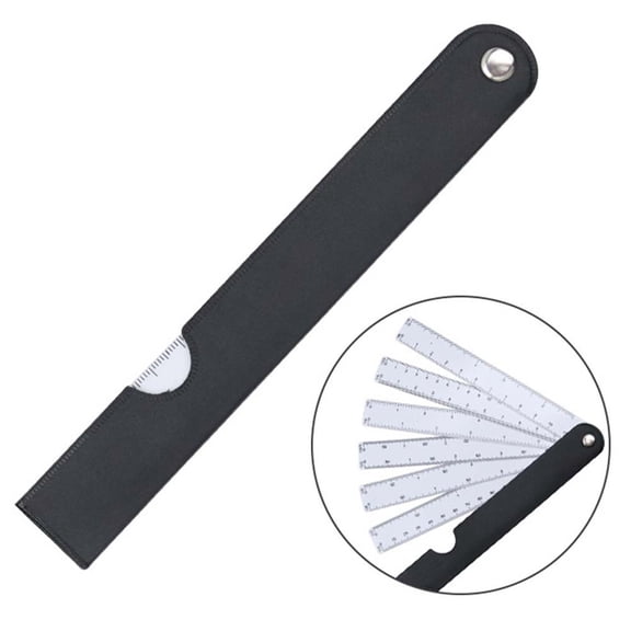 Compact Fan Shape Scale Ruler with 6 Blades, Perfect for Fashion Designers and Engineers, User and Portable