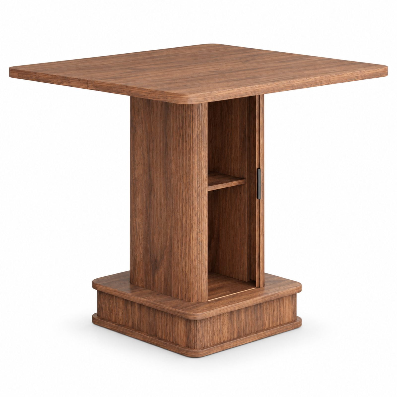 Portable Square Table Compact Farmhouse Square Dining Table for Two with Two-Tier Storage ...