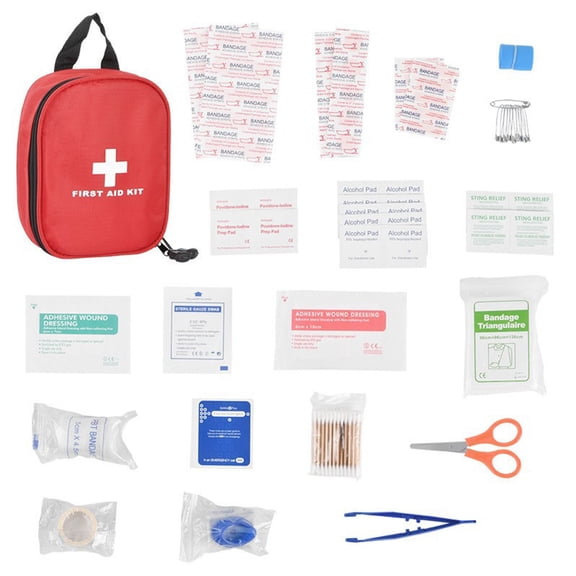 Compact First Aid Kit, Portable Emergency Medical Supplies for Camping, Hiking, Travel, and Home Use