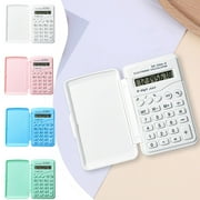 Compact Flip Cover Calculator - Basic Function Pocket-Sized Device with LCD Display for Office and Travel