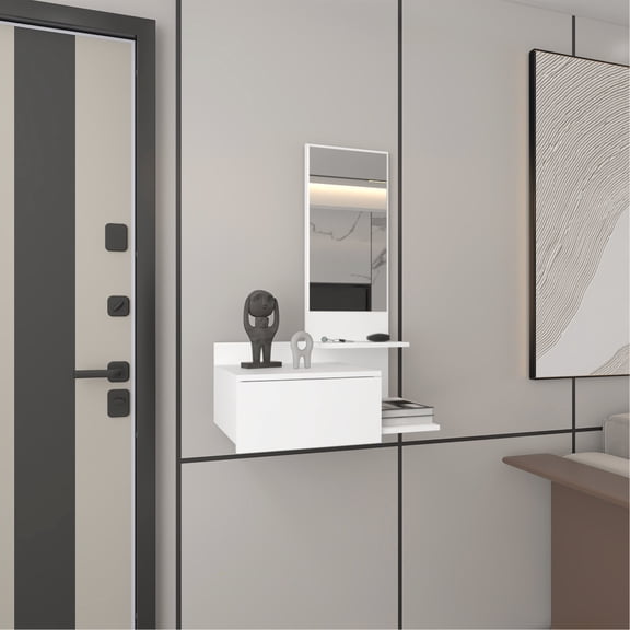 Compact Floating Design - Multiple Shelves for Storage - In Small Spaces - Enhances Decor