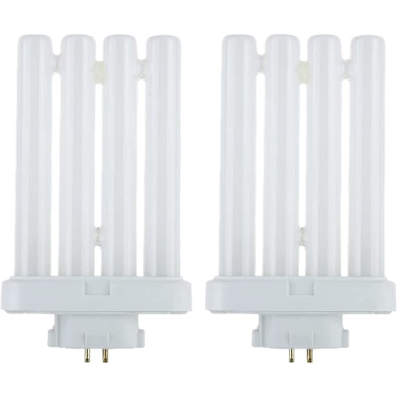 Compact Fluorescent 27W Quad Tube, 6500K Daylight Light FML Light Bulbs with GX10Q-4 Base  2 Pack