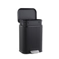 thumbnail image 1 of Compact Fluted Step Trash Can – 5L Black Stainless Steel, Soft-Close Lid, Removable Inner Bucket, Odor Control, Anti-Slip Base for Bathroom, Kitchen, Office – 21.0×18.8×27.9cm– 5L, 1 of 8