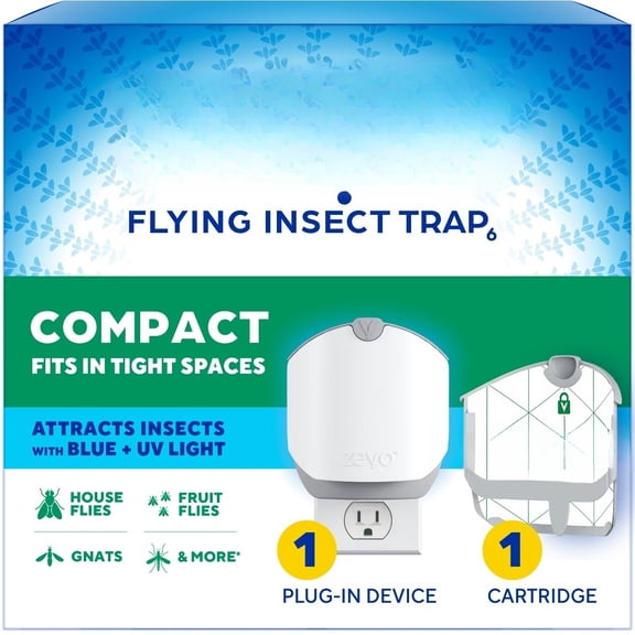 Compact Flying Insect Trap Starter Kit - 1 Trap + 1 Refill