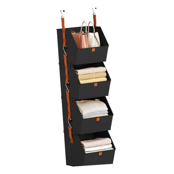 Compact Foldable Hanging Storage Featuring Reinforced Hooks For Laundry Room And Zone