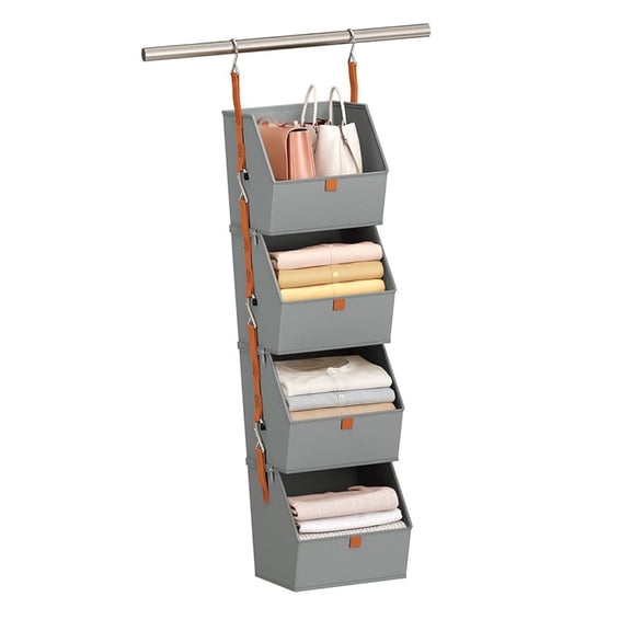 Compact Foldable Hanging Storage Featuring Reinforced Hooks For Laundry Room And Zone