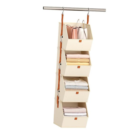 Compact Foldable Hanging Storage Featuring Reinforced Hooks For Laundry Room And Zone