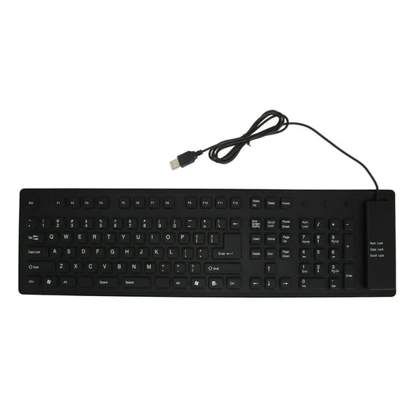 Compact Foldable Keyboard, 109 Keys, Soft,Touch Silicone, USB Connection, Easy To Carry Store