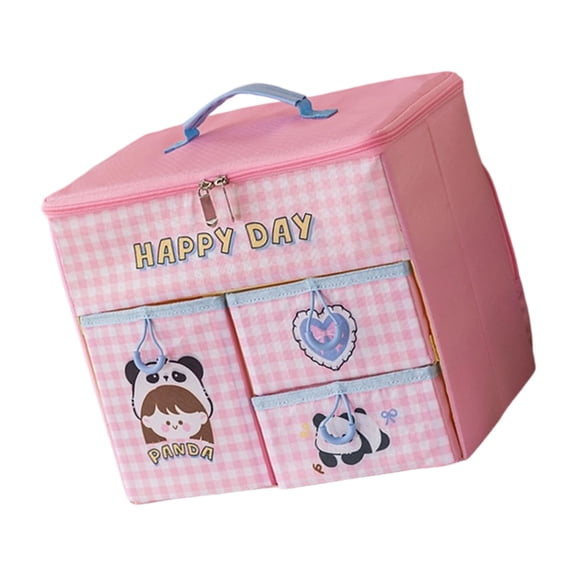 Compact Foldable Makeup Box With Sturdy Polyester Materials And Layered Storage For Beauty Essential