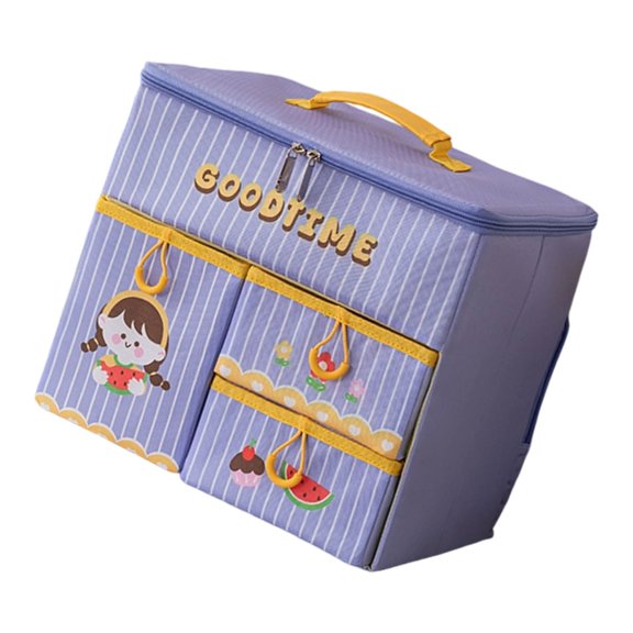 Compact Foldable Makeup Box With Sturdy Polyester Materials And Layered Storage For Beauty Essential