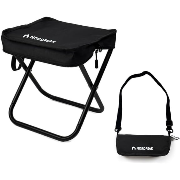 Compact Foldable Stool with Shoulder Strap, Heavy Duty 350lbs Support, Lightweight Portable Seat Gift for Camping, Outdoors, Concerts, Commute
