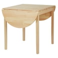 thumbnail image 1 of Drop Leaf Dining Table 56" Natural Wood Kitchen Table - Small Space Folding Table for 6 People, 1 of 9
