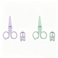 thumbnail image 1 of Compact Folding Travel Scissors, Stainless Steel Mini Scissors, Portable Multifunctional Scissors with Safety Cap for Office, Sewing, DIY, Green, 1 of 8