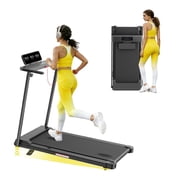 3.5hp Quiet Treadmill with Handles, 0.6-10 mph Portable Walking Pad for Home, 400 lbs Capacity Foldable Electric Treadmill for Small Spaces & Apartments