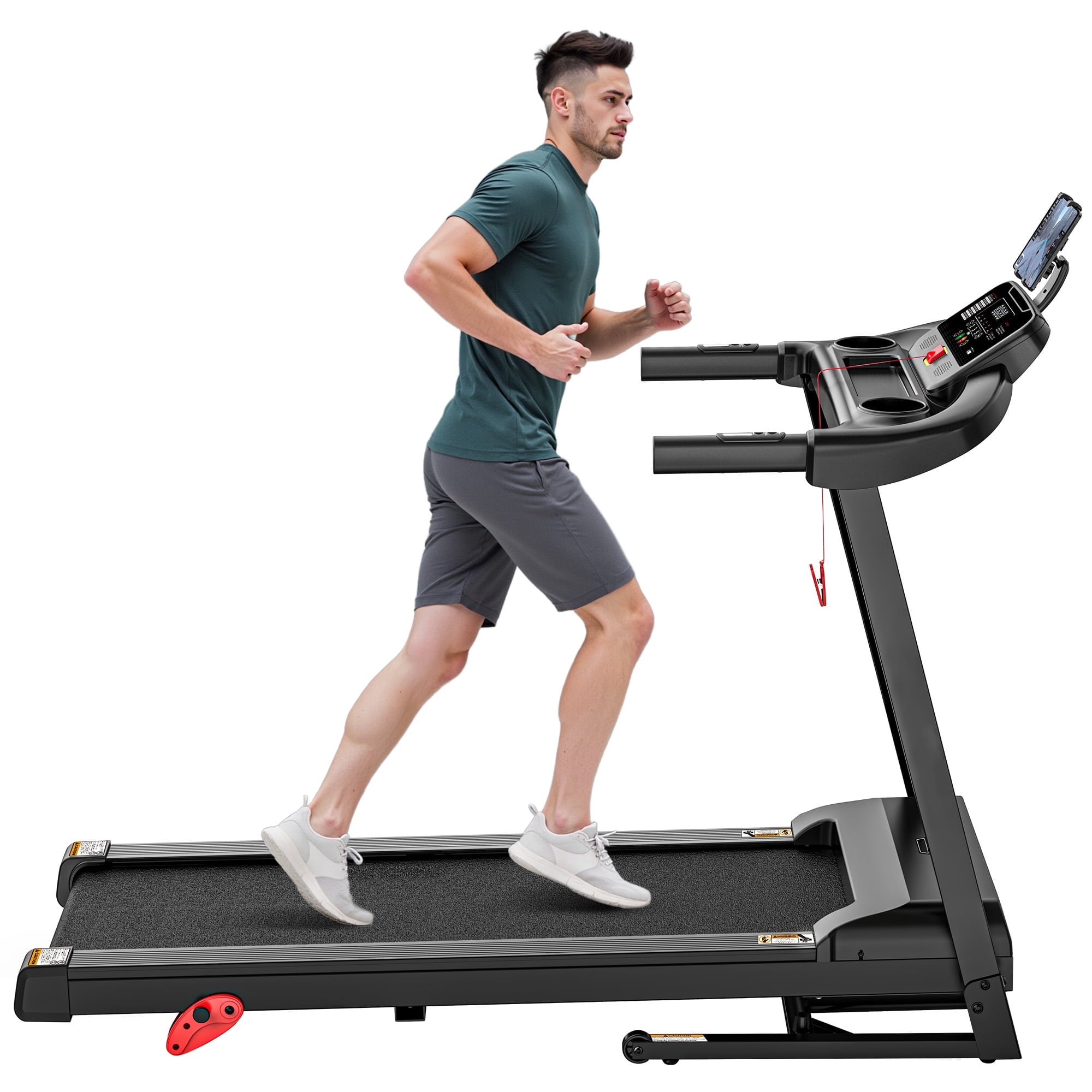Compact Folding Treadmill for Home with 3.1HP Quiet Motor, 64 Programs, Heart-Rate Monitor, Space-Saving Design, 350 lbs Capacity