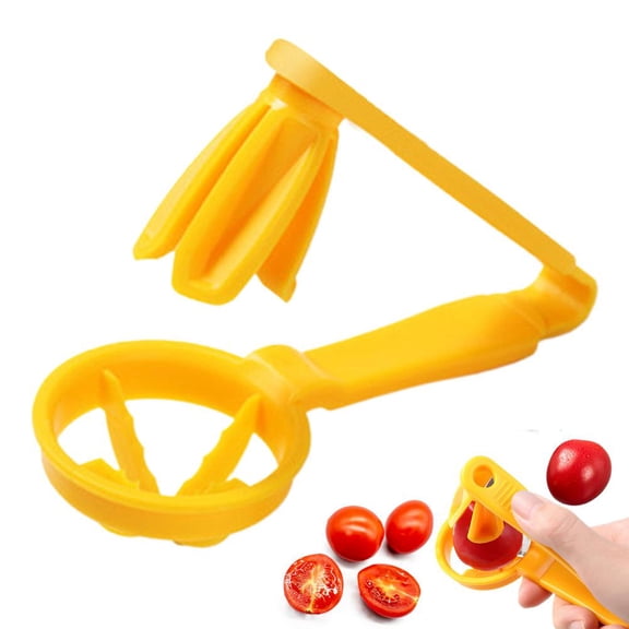 Compact Fruit Slicer with Ultra-Sharp Stainless Steel Blades for Effortlessly Halving and Quartering Small Fruits