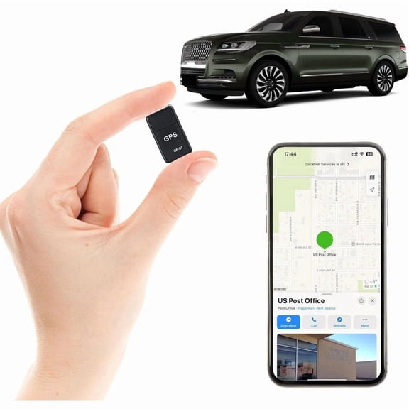 Compact GPS Tracking Device for with No Subscription Costs - Wireless Real-Time Hidden GPS Tracker for Vehicles, Compatible with Smartphone Applications
