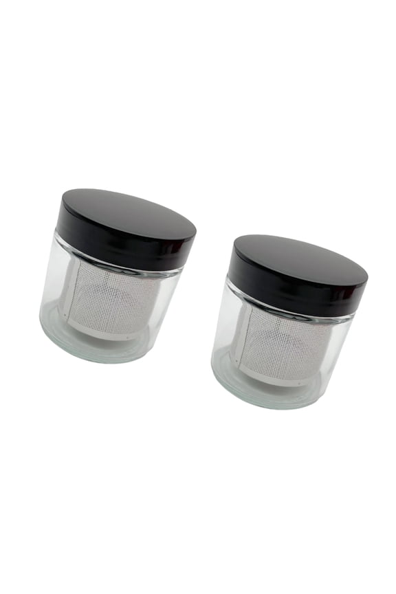 Compact Glass Jewelry Cleaning Jar With Stainless Steel Sieve For Beads Gems