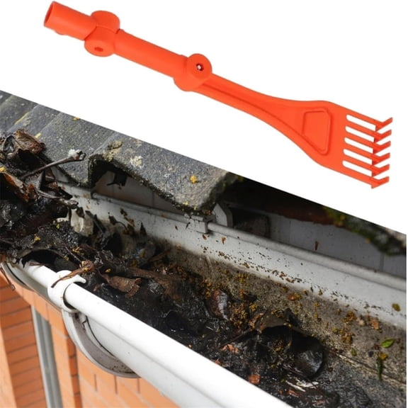 Compact Gutter Cleaning Rake for Roof Leaf Removal with Adjustable Rotating Handle Efficient Garden Tool for Debris Management and Yard Maintenance Gutter Cleaning Kit for Outdoor Home Use