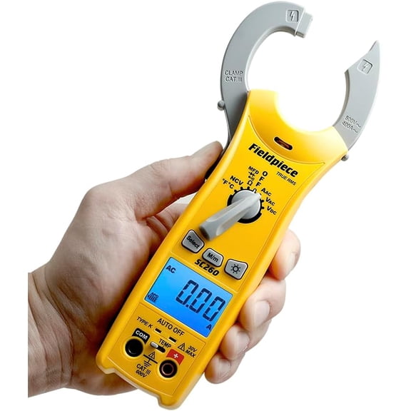 Compact HVACR Clamp Multimeter  True RMS Clamp Meter with Temperature, Capacitance & Backlight