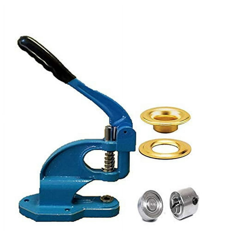 Compact Hand Press Heavy Duty Grommet Machine Hole Punch Tool 500/1000  Grommets Changeable 3 4 Or 5 ( #3 & #4 W/ 1000 Grommet, Golden Color) 