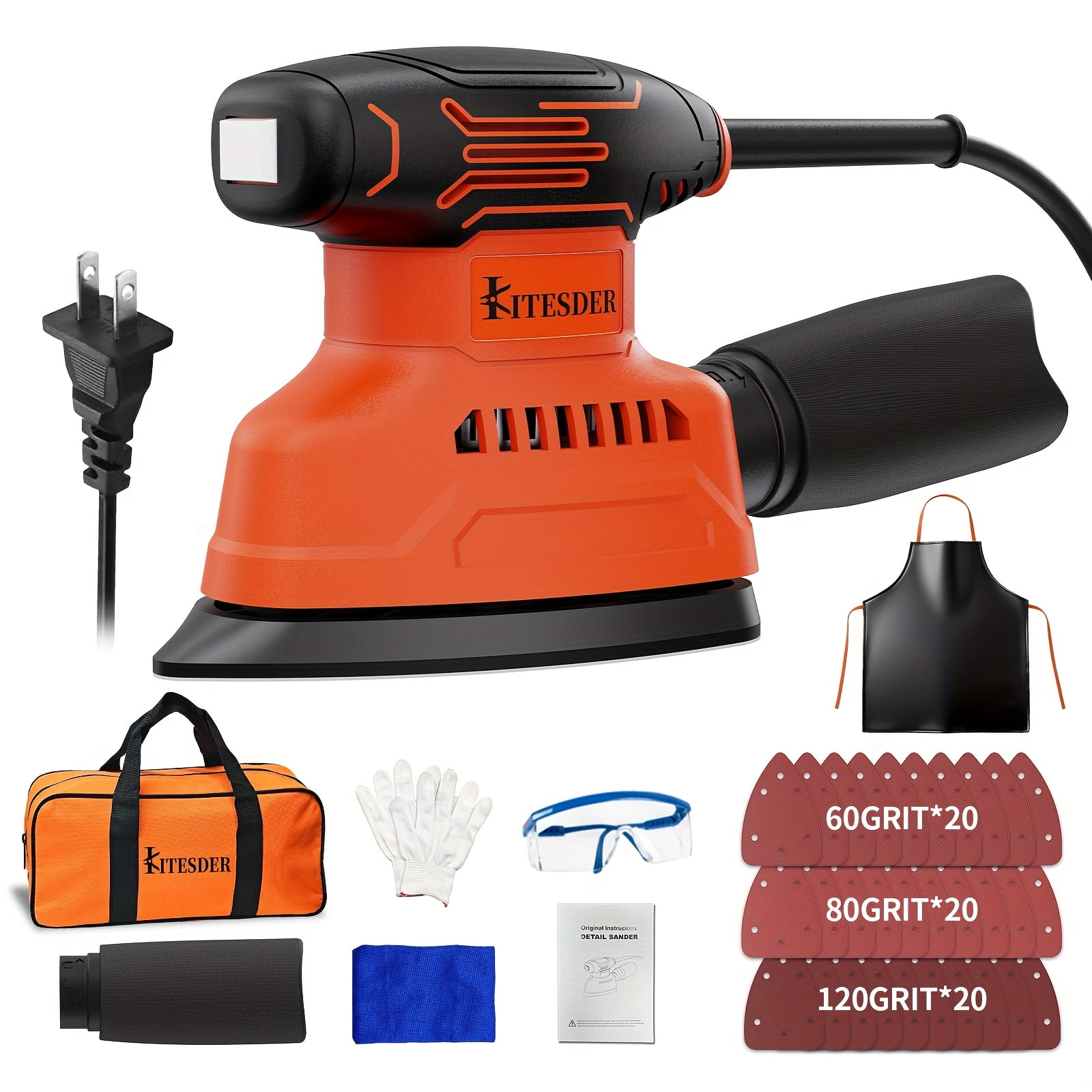 Paint Sanders Compact Hand Sander Efficient Detail Sander Tool with Premium Sandpaper ...