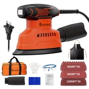 Compact Hand Sander Efficient Detail Sander Tool with Premium Sandpaper Kit, Powerful Dust Collection, Low Vibration Ergonomic Handle, for Wood Metal Paint Smooth Surface Finishing