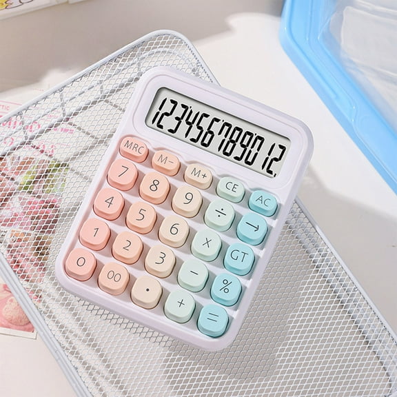 Compact Handheld 12 Digit Scientific Portable Calculator, High Clarity Full View Display Computing Tool with Sensitive Responsive Integrated Press Keys and Stable Non Slip Bottom Pad