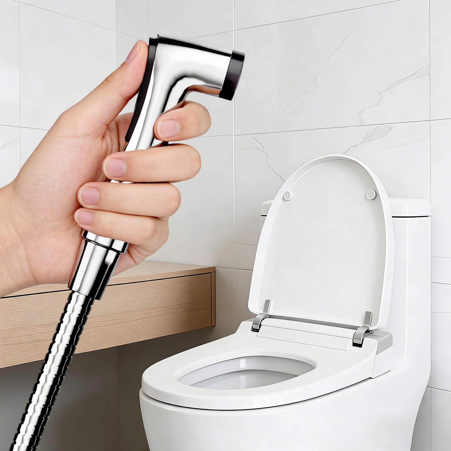 Compact Handheld Bidet Sprayer Attachment for Toilet, Stainless Steel Diaper Sprayer Kit