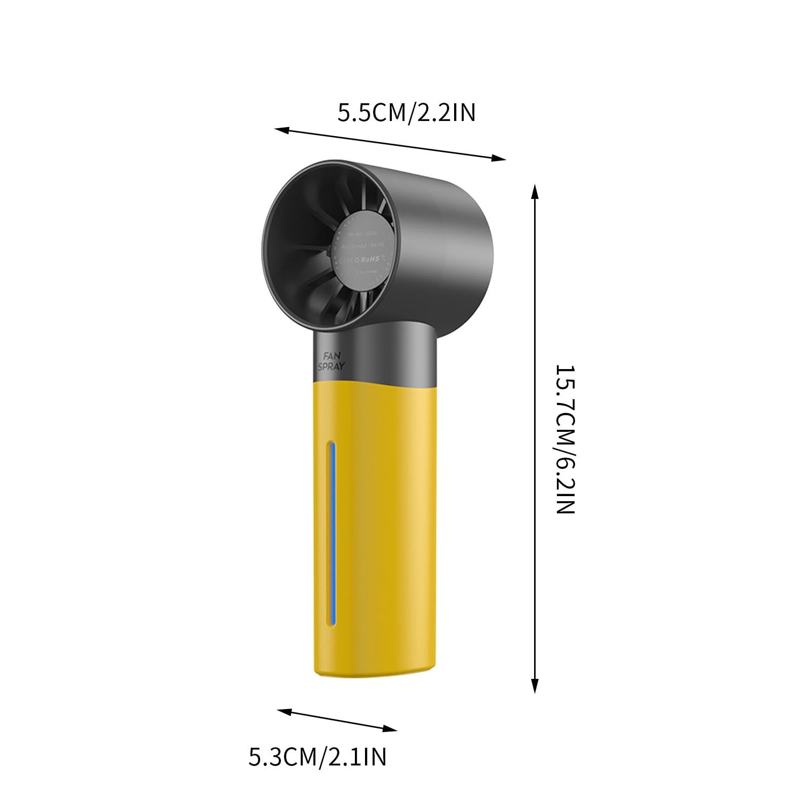 Compact Handheld Fan with High-Speed Spray Function, USB Charging Long ...