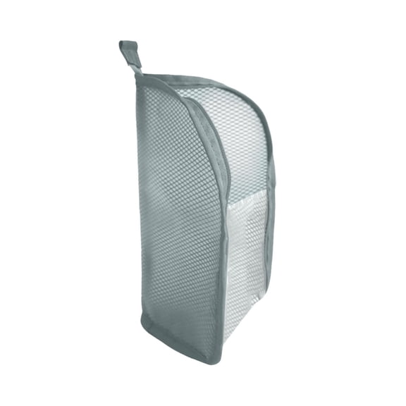 Compact Hanging Toiletry Organizer (Gray), EVA Waterproof Makeup Brush Cup & Toothbrush Storage Bag, Portable Travel Toiletry Pouch with Hook & Standing Design, 1PC