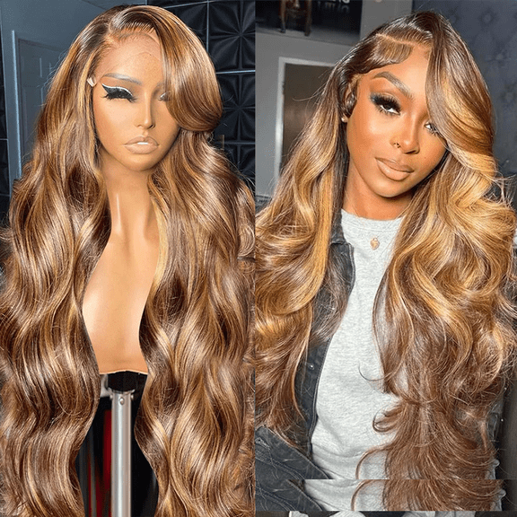 Compact Highlight Wig 100 Human Hair 13x6 HD Lace Frontal Wig Honey Blonde Lace Front Wigs Human Hair Body Wave 4x4 5x5 Closure Wig Typpkmm