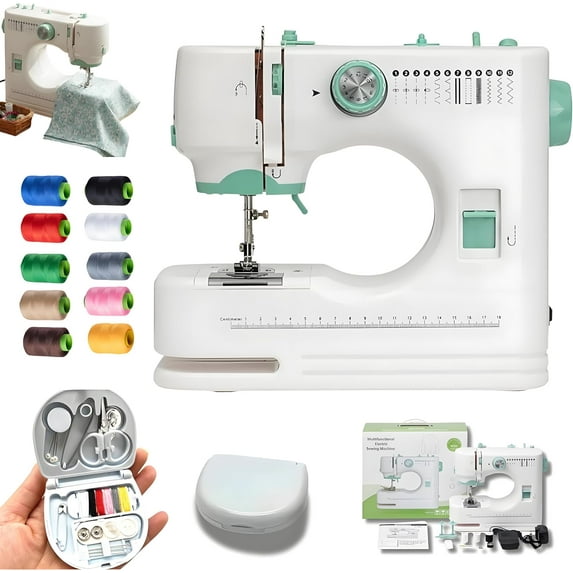 Seeing Machine Beginner Sewing Machine With 12 Stitches - Portable Electric Mini Sewer For Kids & Adults 12 Stitch Electric Sewing Machine