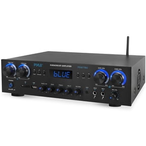 Compact Home Theater Amplifier Stereo Receiver with Bluetooth Wireless Streaming, Independent Mic Echo & Volume Control, MP3/USB/SD/AUX/FM Radio (800 Watt)