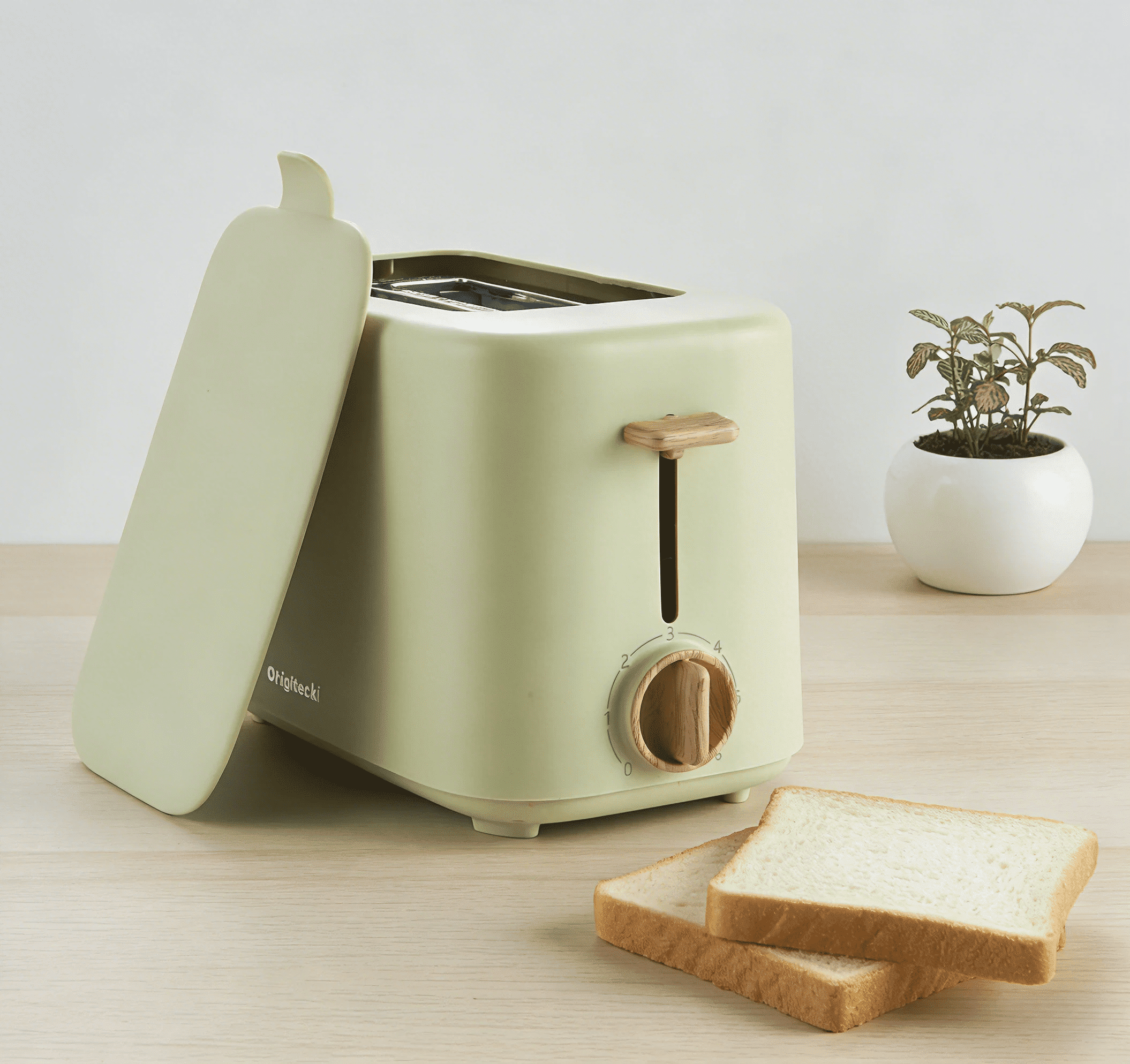 Compact Household 2-Slice Bread Toaster 700W, Extra Wide Slots, Removable Crumb Tray & Dust Cover for Easy Storage