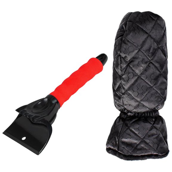 Compact Ice Scraper with Removal Cleaning Tool Break Ice Scraper Sturdy Shovel Deicer Durable Scrape for Vehicle Truck Car Red